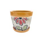 Горщик керамічний КООП Мальва Квітка Помаранч 18 см 0156 - Caramel