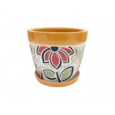Горщик керамічний КООП Мальва Квітка Помаранч 18 см 0156