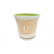 Горщик керамічний КООП Жасмин Завиток Помаранч Білий 22 см 0084