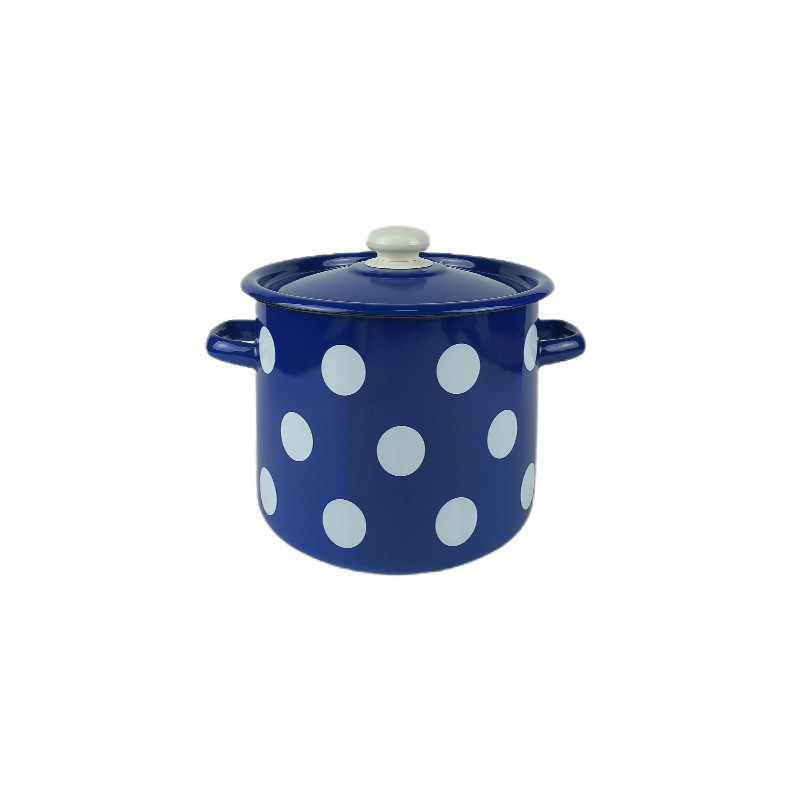 Каструля Idilia 5,5 л 1617/4 Білий горох Cиній 40023 - Баклажан