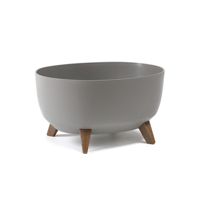 Горщик миса Ламела Рома овальна ЕКО Wood 43 см на ніжках 924 - Капучіно