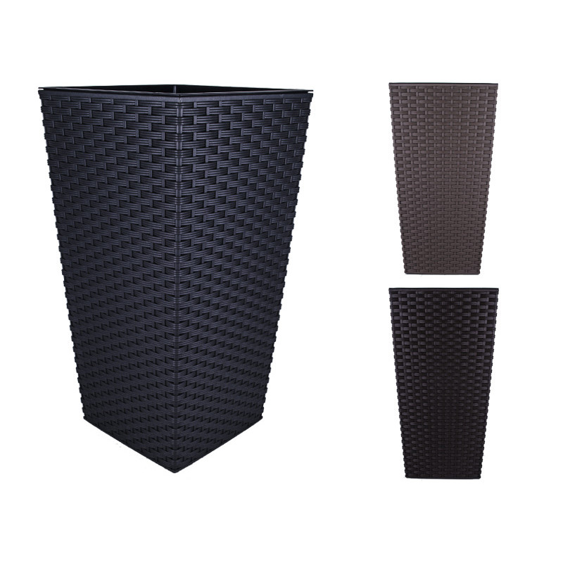 Горщик терасний Ламела Фінезія Ротанг 19 см з вкладом 572  - Золотистий