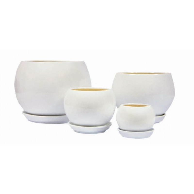 Горщик керамічний Оріана Глянець Куля 0,4 л - Чорний мармур