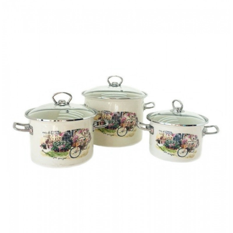 Набір каструль Idilia №1500 Вулиці Парижа 40708 - Малиновий