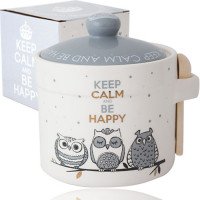 Банка для меду з ложкою SNT 420 мл Совушки 2370-18