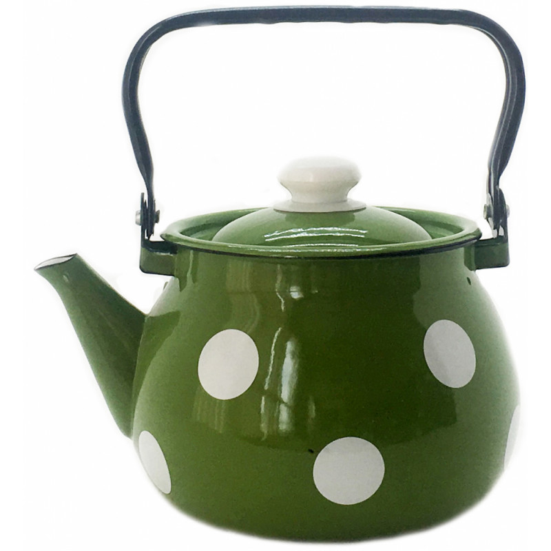 Чайник Idilia 2,5 л 2710/4 Білий горох зелений 39805 - Жовтий