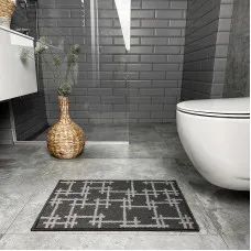 Килимок тафтинговий Dariana 40*60 см св.-сірий/сіра полоса 7895