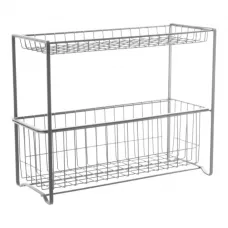 Полочка металлическая двухъярусная Raum Белая 39.5*15.2*32 см RG-023w