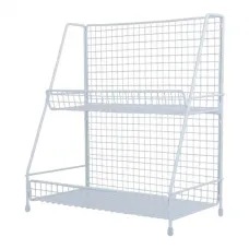 Полочка металлическая двухъярусная Raum Белая 30*15.5*34 см RG-025w