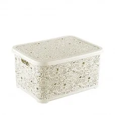 Корзина с крышкой R-plastic Кружевка 22 л