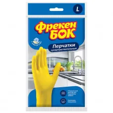 Перчатки рельефные Фрекен Бок для мытья посуды L
