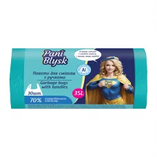 Пакеты для мусора с ручками Pani Blysk 35 л 30 шт